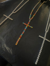Load image into Gallery viewer, Crystal Cross Necklace Gold