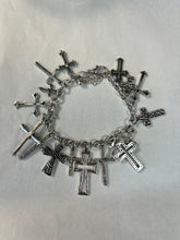 Load image into Gallery viewer, Multi Cross Charm Bracelet