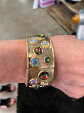 Load image into Gallery viewer, Wide Stretchy Stone Bracelet-Gold