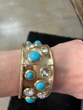 Load image into Gallery viewer, Wide Stretchy Stone Bracelet-Gold