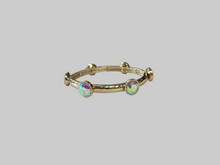 Load image into Gallery viewer, Narrow Stretchy Bracelet W/colored Stone-Gold