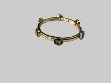 Load image into Gallery viewer, Narrow Stretchy Bracelet W/colored Stone-Gold