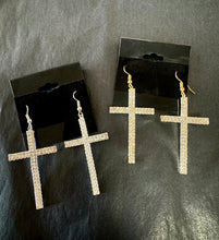 Load image into Gallery viewer, Rhinestone Cross Earrings