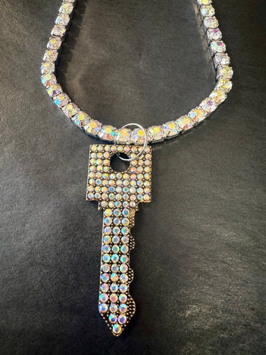 AB Crystal Key Necklace