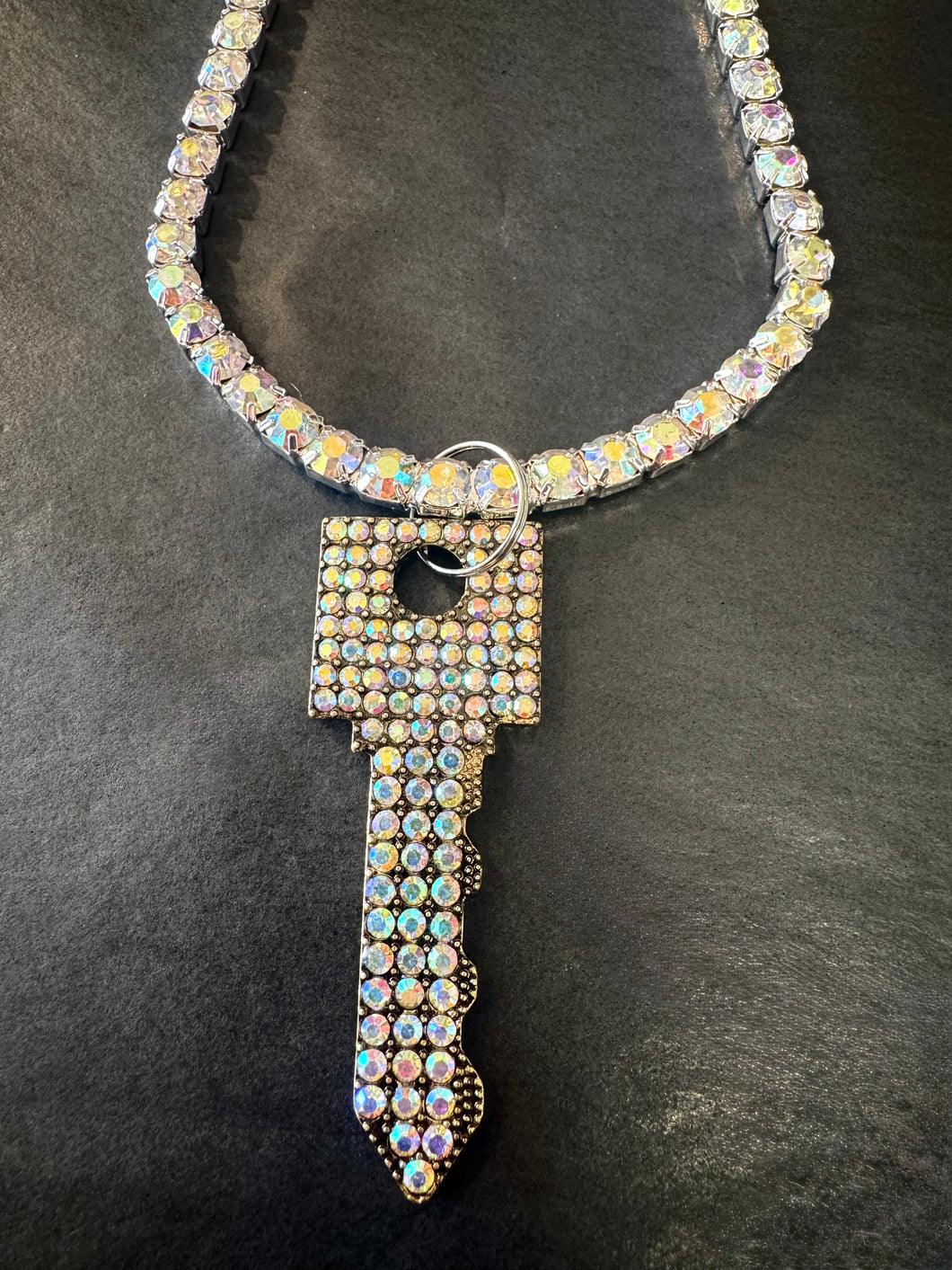 AB Crystal Key Necklace