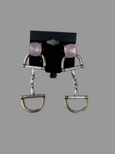 Load image into Gallery viewer, Horsebit Two Toned Earrings With Crystal