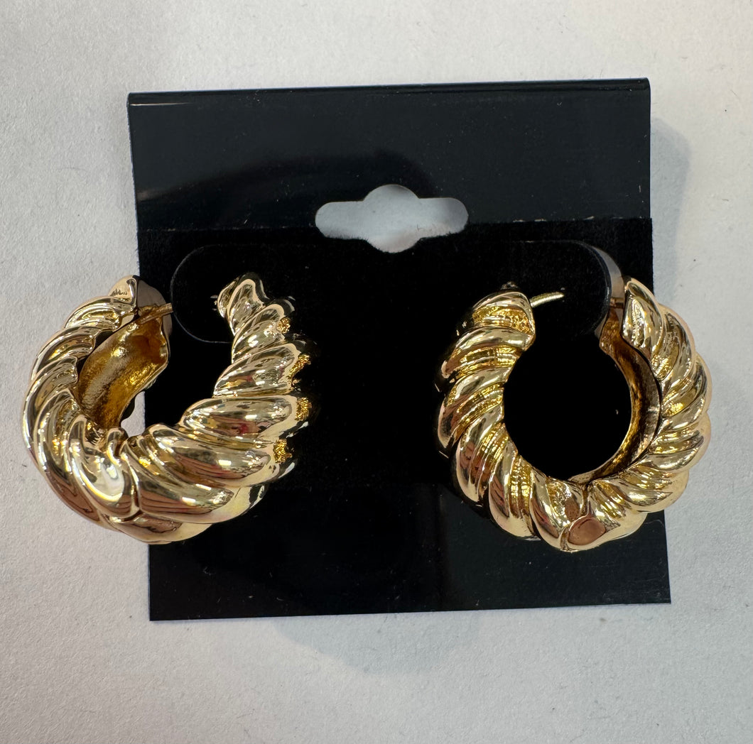 Gold Swirl Hoop Earrings