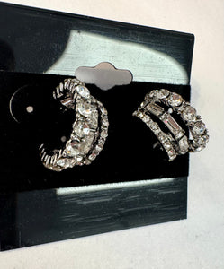 Crystal/Silver Hoop Earrings
