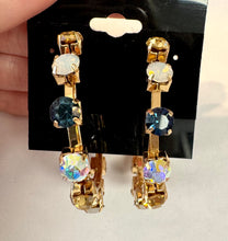 Load image into Gallery viewer, Gold Hoop Earrings w/ Multi Stones