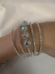 Silver Crystal Cuff w/ Multi AB Stones