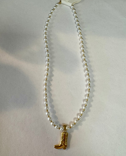 Pearl Boot Necklace-Water Resistant