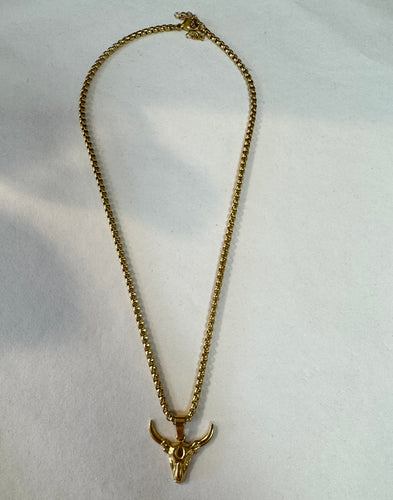 Longhorn Necklace Gold-Water Resistant