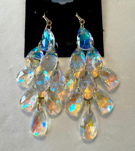 Sparkling Teardrop Chandelier Earrings