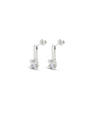 Load image into Gallery viewer, UNOde 50 Drop earrings with white cubic zirconia-Silver