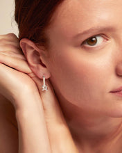 Load image into Gallery viewer, UNOde 50 Drop earrings with white cubic zirconia-Silver