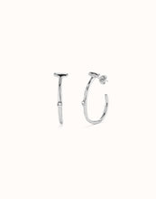 Load image into Gallery viewer, UNOde50 Hoop Earrings with White Topaz-Silver #PEN0959BLNMTLOU