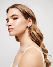 Load image into Gallery viewer, UNOde50 Hoop Earrings with White Topez-Gold #PEN0959BLNORO0U-Ser Indomable
