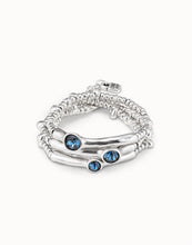 Load image into Gallery viewer, UNOde50 Triple beaded bracelet with blue crystals