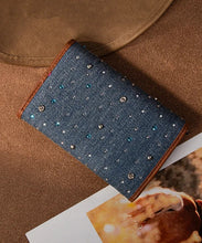 Load image into Gallery viewer, Wrangler Rhinestone Trifold Wallet-Dark Denim