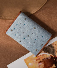 Load image into Gallery viewer, Wrangler Rhinestone Trifold Wallet-Light Denim