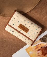 Load image into Gallery viewer, Wrangler Rhinestone Trifold Wallet-Tan