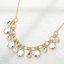 Load image into Gallery viewer, Cushion Teardrop Cluster Drop Station Necklace