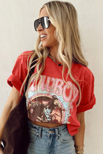 Load image into Gallery viewer, Tomato Red COWBOY Vintage Graphic Loose Tee