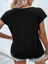 Load image into Gallery viewer, Contrast V-Neck Short Sleeve T-Shirt