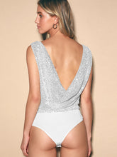 Load image into Gallery viewer, Sequin Surplice Sleeveless Bodysuit