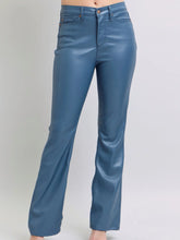 Load image into Gallery viewer, Judy Blue Faux Leather High Waisted Tummy Control Pant Bootcut-Blue