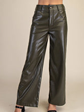 Load image into Gallery viewer, High Waist Wide Faux Leather Pant