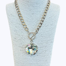 Load image into Gallery viewer, Rhinestone Circle Pendant Chain Necklace With Mathching Stud Earrings