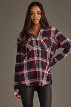 Load image into Gallery viewer, Flannel Long Sleeve Button Up Plaid Top-Burgandy