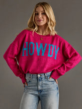 Load image into Gallery viewer, Howdy Lightweight Sweater-Pink/Blue
