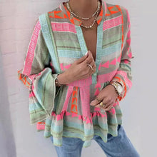 Load image into Gallery viewer, V-Neck Printed Long Sleeve Top