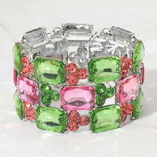 Load image into Gallery viewer, Wide Rhinestone Crystal Stretch Evening Bracelet