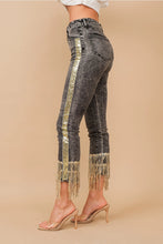 Load image into Gallery viewer, Blue B Side Sequin/Fringe Jean