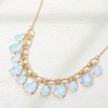Load image into Gallery viewer, Cushion Teardrop Cluster Drop Station Necklace