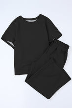 Load image into Gallery viewer, Textured Loose Fit T Shirt and Drawstring Pants Set