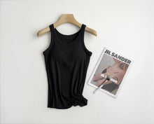Load image into Gallery viewer, Tank Top w Built In Bra Black
