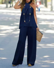 Load image into Gallery viewer, Halter Top &amp; Wide Leg Pants Set
