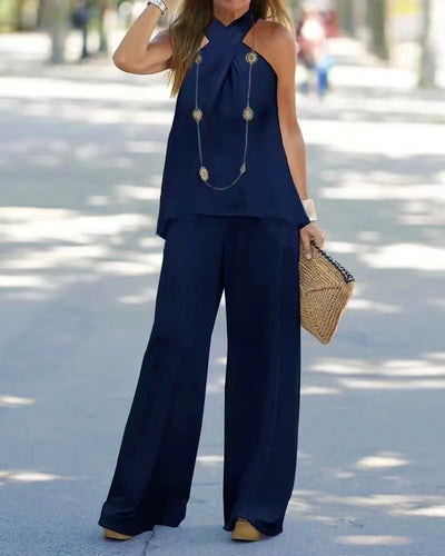 Halter Top & Wide Leg Pants Set