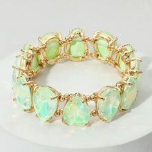 Load image into Gallery viewer, Teardrop Glass Stone Cluster Stretch Bracelet