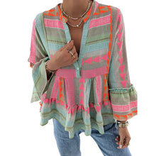 Load image into Gallery viewer, V-Neck Printed Long Sleeve Top