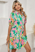 Load image into Gallery viewer, Floral Puff Sleeve Buttoned Babydoll Dress