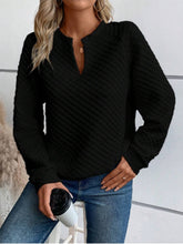 Load image into Gallery viewer, Notched Long Sleeve Sweatshirt