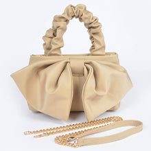 Load image into Gallery viewer, Nylon Top Handle Bag with Bow Front Clutch