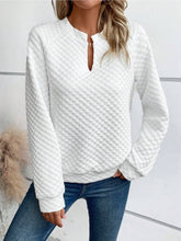 Load image into Gallery viewer, Notched Long Sleeve Sweatshirt