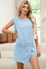 Load image into Gallery viewer, Playdate Mineral Wash Sleeveless Top and Split Skort Set