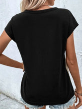 Load image into Gallery viewer, Contrast V-Neck Short Sleeve T-Shirt
